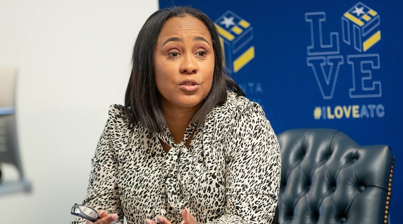 Fulton County District Attorney Fani Willis attends an event at Atlanta Technical College in Atlanta on Thursday, August 3, 2023. (Katelyn Myrick / katelyn.myrick@ajc.com)