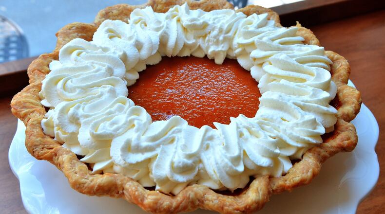 Autumn Spiced Carrot Pie is one of three pie flavors developed by Briana Carson of Crave Pie Studio for The Atlanta Journal-Constitution. STYLING BY BRIANA CARSON / CONTRIBUTED BY CHRIS HUNT PHOTOGRAPHY