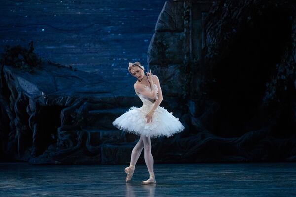 Gillian Murphy performs the role of Odette in "Swan Lake" on July 6, 2022 in New York. (Rosalie O'Connor via AP)