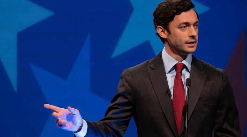 Jon Ossoff debates empty podium