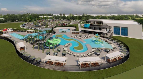 A rendering of Henry County's forthcoming Aquatic Center and Water Park, set to open this summer. (Courtesy of Henry County)