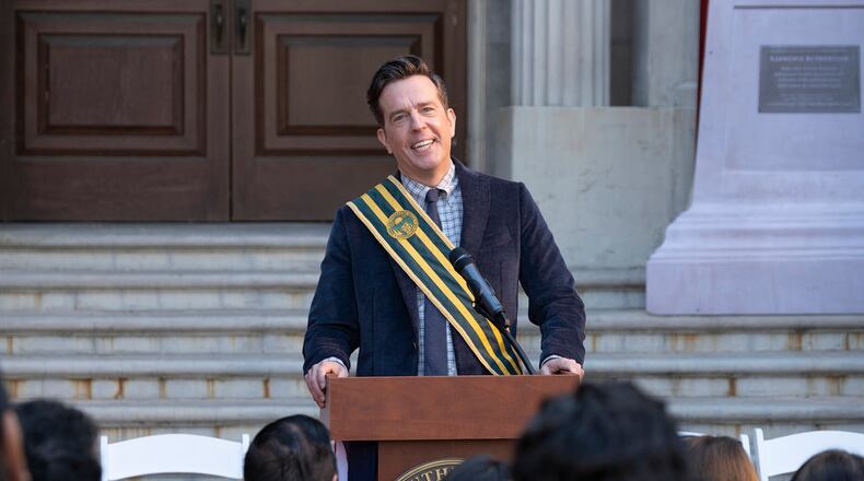 RUTHERFORD FALLS -- "Pilot" Episode 101 -- Pictured: Ed Helms as Nathan Rutherford -- (Photo by: Colleen Hayes/Peacock)