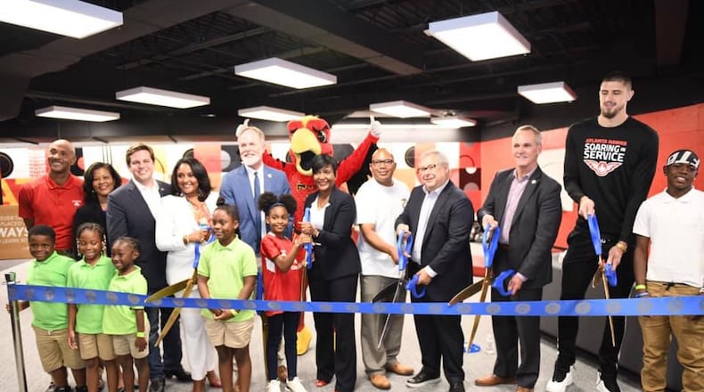 The Atlanta Hawks, StateFarm, city of Atlanta officials and neighborhood children gathered last week to unveil the city’s first “Good Neighbor Club”at the William Walker Recreation Center in southwest Atlanta. CONTRIBUTED