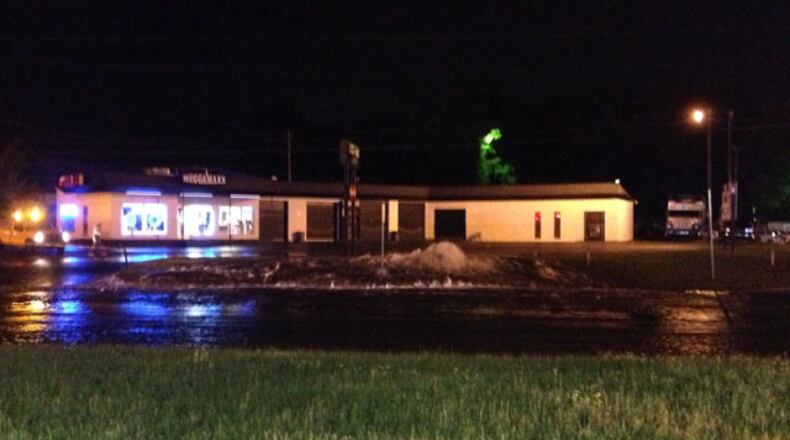The broken main was near the intersection of Cobb Parkway and Roswell Street, close to the local landmark known as the “Big Chicken.”