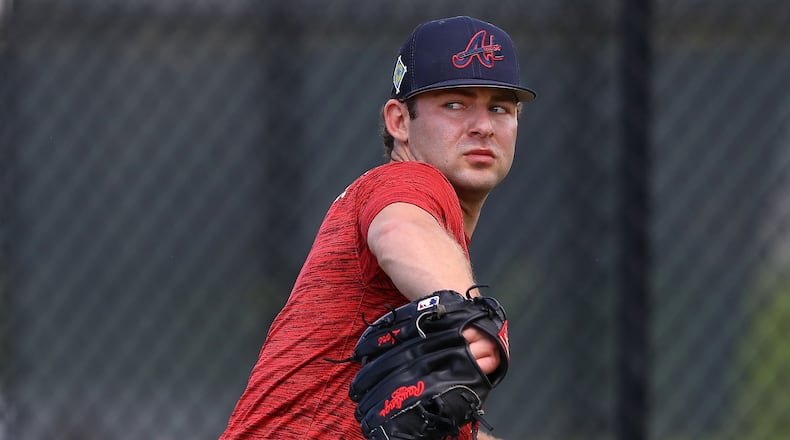 Braves pitching prospect Jared Shuster struck out four and walked two. Curtis Compton / AJC file photo
