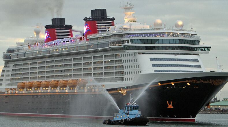 The Disney Dream arrives at Port Canaveral, Fla., on May 16, 2011. (Red Huber/Orlando Sentinel/TNS)