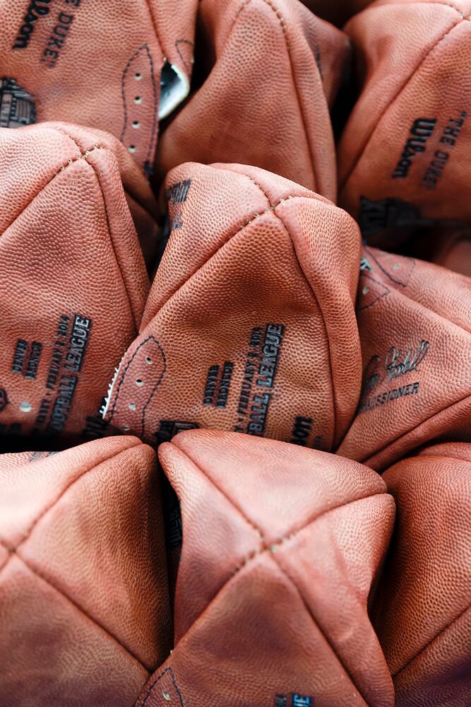 Super Bowl XLVIII gear made at Wilson Sporting Goods in Ada, Ohio