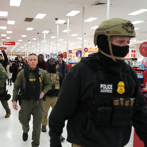 FILE - U.S. Border Patrol Cmdr. Gregory Bovino walks through a Target store Jan. 11, 2026, in St. Paul, Minn. (AP Photo/Adam Gray, File)