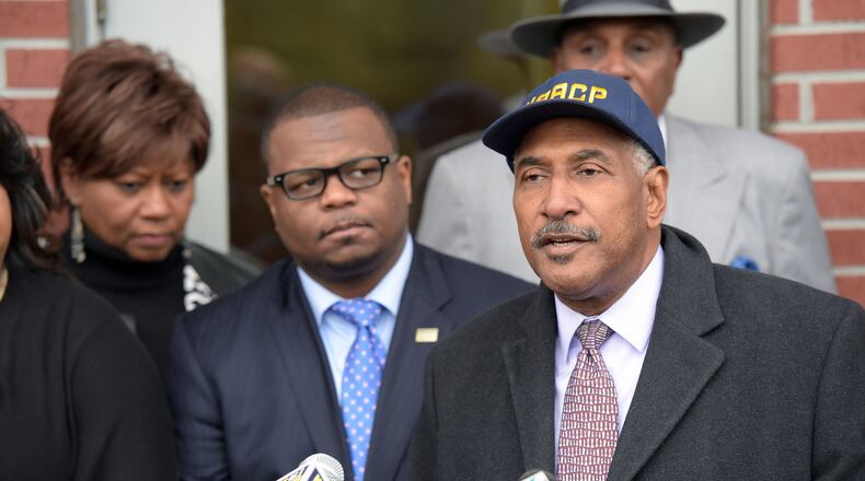 Richard Rose, the president of the Atlanta branch of the NAACP, speaks at a 2015 press conference. (AJC file photo)