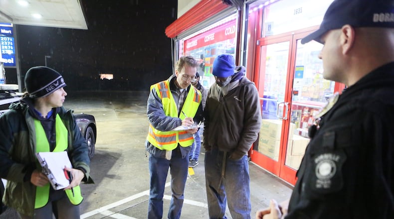 Thomas Fuller, during the DeKalb County Homeless Count in 2016. Photo: Miguel Martínez/MH)
