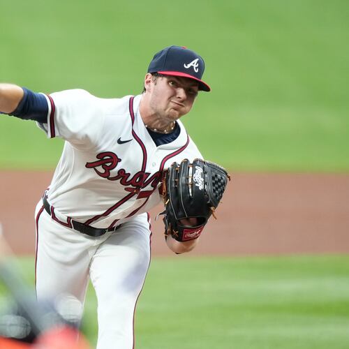 Braves pitcher Jr. Ritchie delivers during the first inning against the Tigers on Wednesday, April 29, 2026, in Atlanta. It was the 22-year-old’s first major league start at Truist Park. (Brynn Anderson/AP)