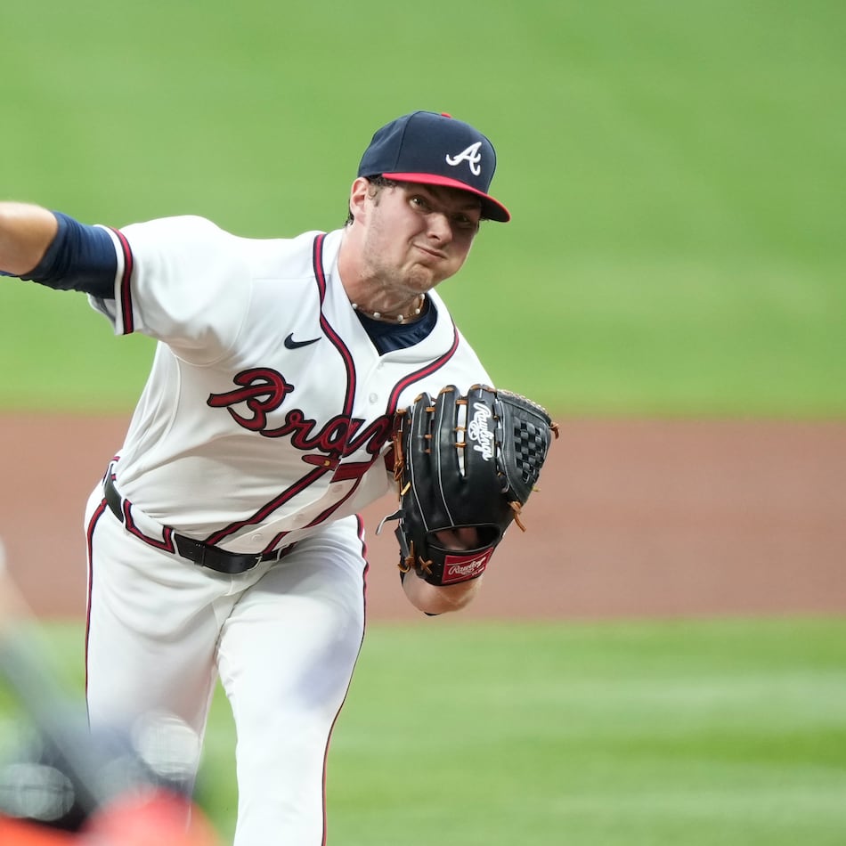 Braves pitcher Jr. Ritchie delivers during the first inning against the Tigers on Wednesday, April 29, 2026, in Atlanta. It was the 22-year-old’s first major league start at Truist Park. (Brynn Anderson/AP)