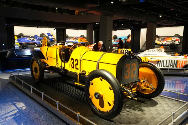 The 1911 Marmon Wasp, driven by Ray Harroun that won the first Indianapolis 500 in 1911, is shown in the collection in the Indianapolis Motor Speedway Museum at the Indianapolis Motor Speedway in Indianapolis, Monday, May 19, 2025. (AP Photo/Michael Conroy)