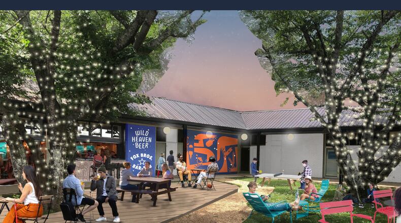 Rendering of the third location of Wild Heaven Beer, along with Fox Bros. Bar-B-Q, in Toco Hills. / Courtesy of Wild Heaven Beer