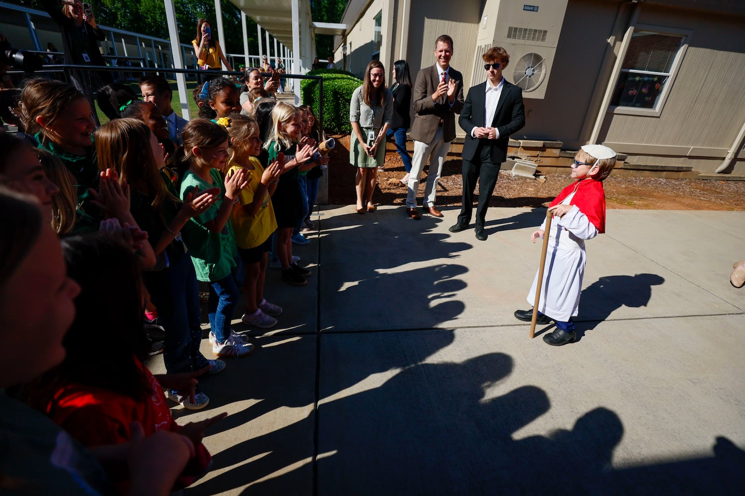 Second graders and staff shared their excitement as they participated in a fun event in which they pretended to choose a new pope during a mock papal conclave at Pinecrest Academy on Tuesday, May 6, 2025.
(Miguel Martinez/ AJC)