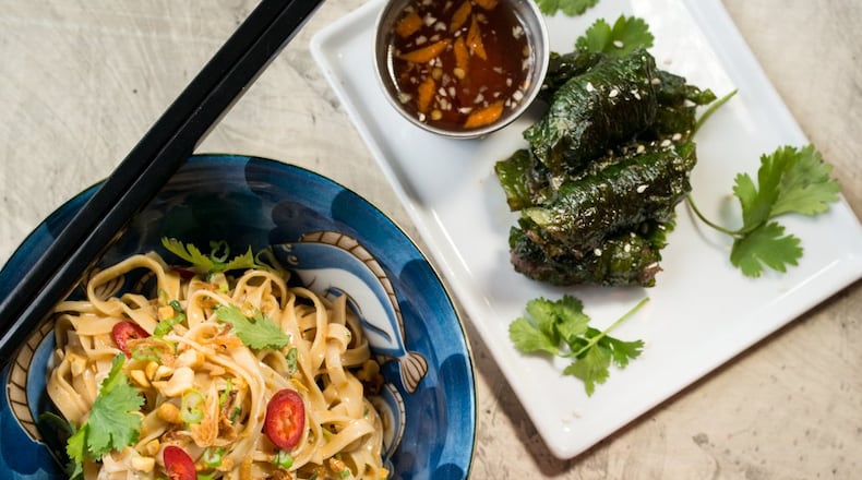 Sweet and Spicy Cold Noodles, Lo Lat Rolls, and Crawfish Smoked Gouda Mac and Cheese.