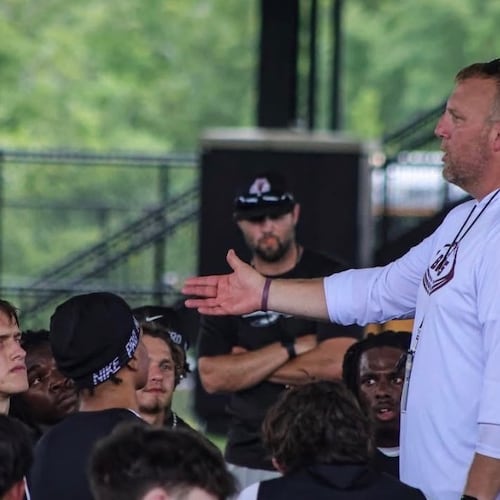 Shane Lasseter is in his sixth season as head football coach at Heard County, the No. 1-ranked team in Class 2A entering the 2026 season. Lasseter has spent his entire coaching career, spanning 23 seasons, at his alma mater. (Courtesy of Brooke Cabe)