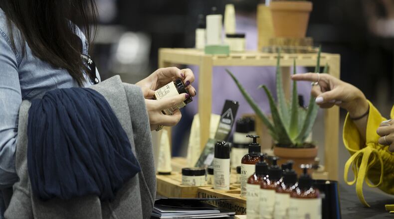 An attendee browses hemp oil skin care products at the Montreal Cannabis Expo in Montreal on Oct. 26, 2018. MUST CREDIT: Bloomberg photo by Christinne Muschi.
Photo by: Christinne Muschi Bloomberg