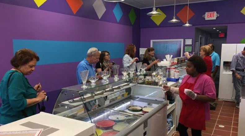 Customers go through the line during Avondale Ice Cream's grand opening in September. (Facebook Photo)