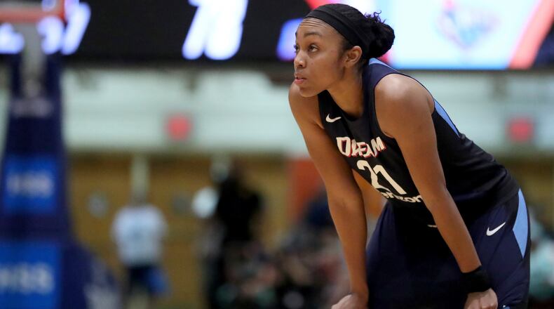 Renee Montgomery played for the Dream in 2018 and 2019. (Gregory Payan/AP)