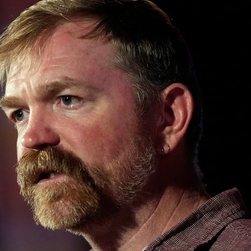 FILE - Graham Platner, Democratic candidate for U.S. Senate, speaks at a campaign event in Bar Harbor, Maine, June 5, 2026. (AP Photo/Robert F. Bukaty, File)