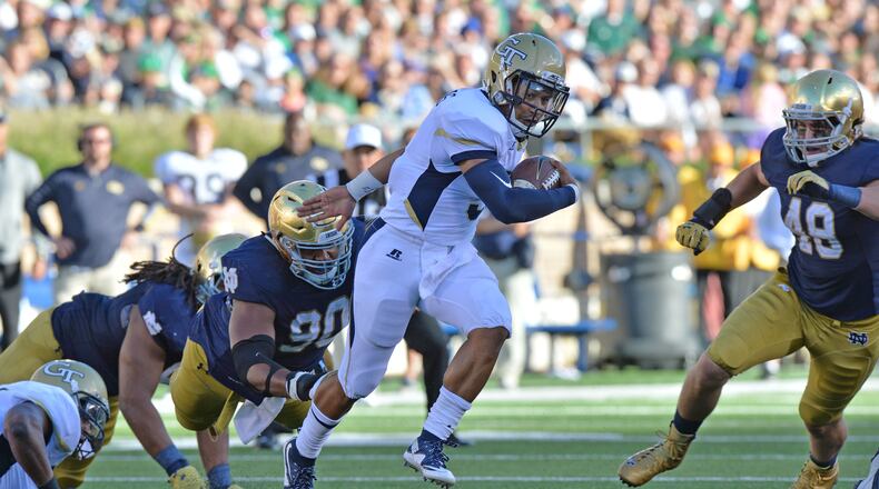 Opportunities like tihs were rare for Georgia Tech quarterback Justin Thomas. HYOSUB SHIN / HSHIN@AJC.COM