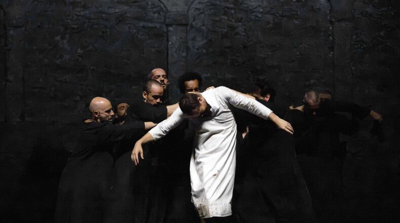 This image released by Salzburg Festival shows Philippe Sly during a performance of Olivier Messiaen’s “Saint François d’Assise,” at the Felsenreitschule in Salzburg, Austria on July 29, 2026. (Monika Rittershaus/Salzburg Festival via AP)