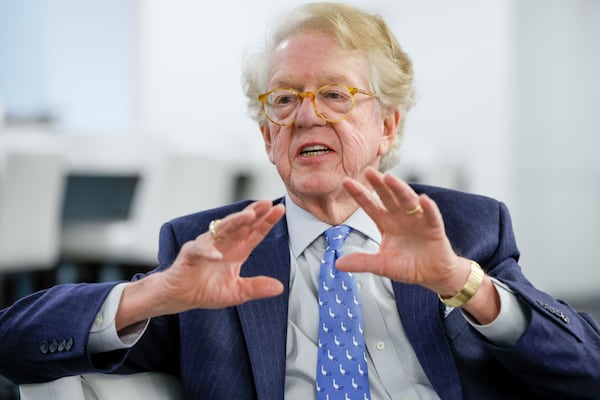 Aflac CEO Dan Amos answers questions from AJC reporter Zachary Hansen in November at the company’s headquarters in Columbus as Amos reflects on his more than three decades as CEO.
(Miguel Martinez/AJC)