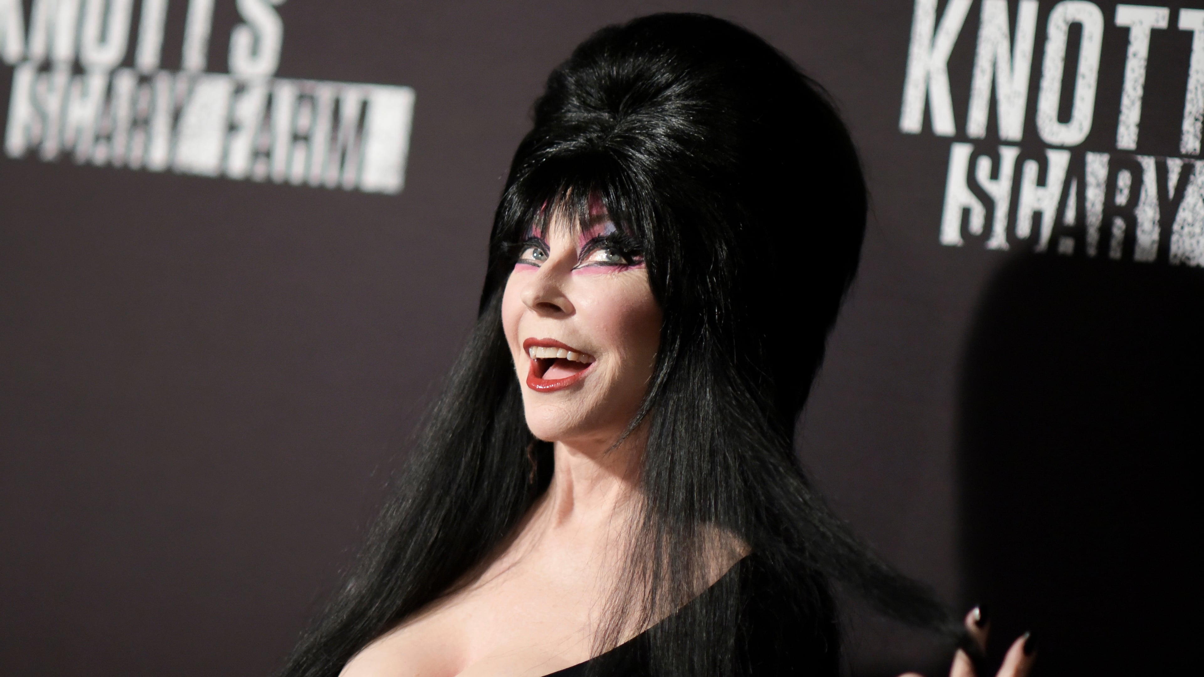 FILE - Cassandra Peterson appears at the 2016 Knott's Scary Farm Black Carpet Event at Knott's Berry Farm in Buena Park, Calif., on Sept. 30, 2016, (Photo by Richard Shotwell/Invision/AP, File)