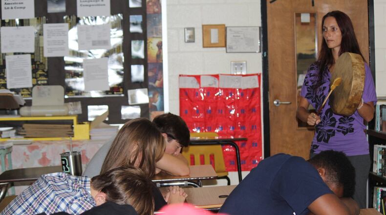 Joanne Newell of the Center for Energy Healing in Roswell leads weekly meditation classes for students at Roswell High.