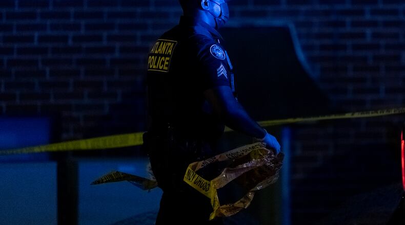 Atlanta police responded late Saturday night to a shooting at an apartment complex.