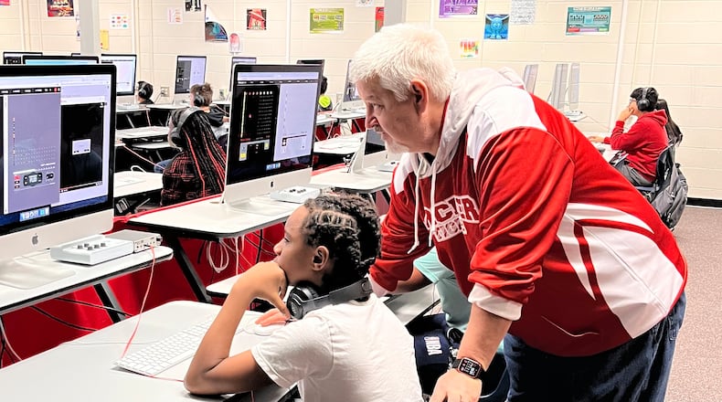 McConnell Middle School teacher Heath Jones was recently named the 2023 Teacher of the Year by the nonprofit Technology in Music Education for his dedication to introducing students and teachers to music technology.