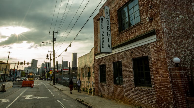 Edgewood Ave is quickly turning into a nightlife hotspot at the corner of Boulevard on Thursday, March 26, 2021 where Church has been open with strict Covid restrictions since September; while Joystick and Georgia Beer Garden have remained closed with openings planned for early April. (Jenni Girtman for The Atlanta Journal-Constitution)