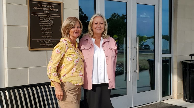 Suzannah Heimel, left, and Laura King have provoked controversy in Oconee County by running as Democrats despite their conservative leanings. They hope to start a trend. CONTRIBUTED.