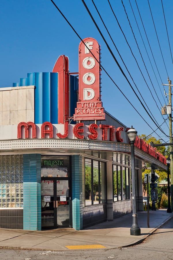 Exterior photos of the buiding and signs of the Majestic Diner in Atlanta, Sunday, Oct. 6, 2024. (Greg Rannells for the AJC)