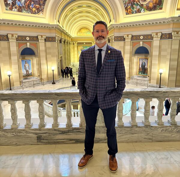 Republican State Sen. Dusty Deevers poses for a photo Wednesday, April 9, 2025, inside the State Capitol in Oklahoma City. (AP Photo/Sean Murphy)