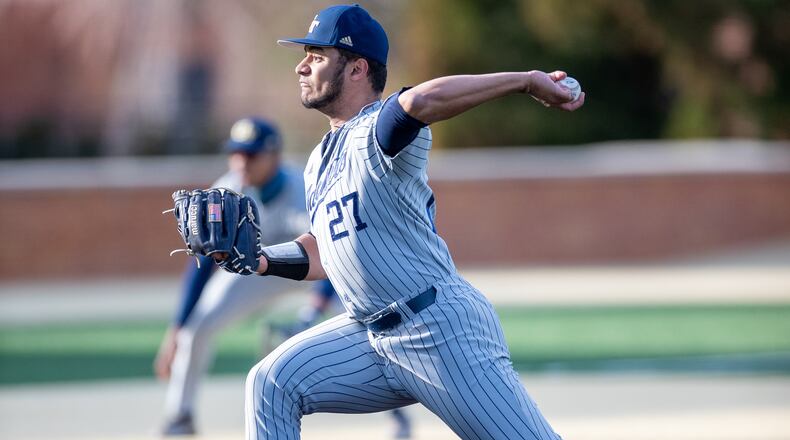 Georgia Tech pitcher Luke Bartnicki delivers to the plate against Wake Forest March 20, 2021, in Winston-Salem, N.C. (Courtesy Wake Forest)