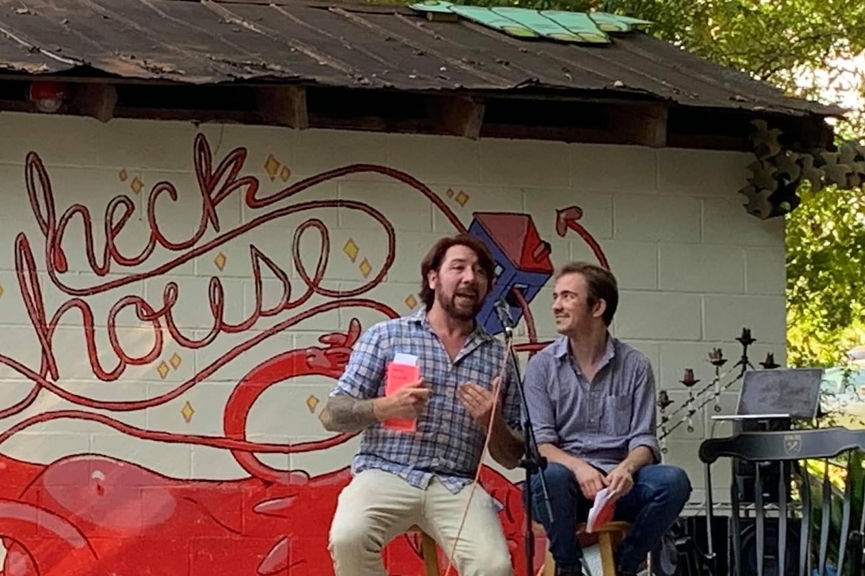 Topher Payne, left, and Charlie Cote, married since 2022, are mainstays in the Atlanta theater scene. (Courtesy of Topher Payne and Charlie Cote)