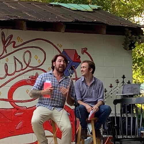 Topher Payne, left, and Charlie Cote, married since 2022, are mainstays in the Atlanta theater scene. (Courtesy of Topher Payne and Charlie Cote)
