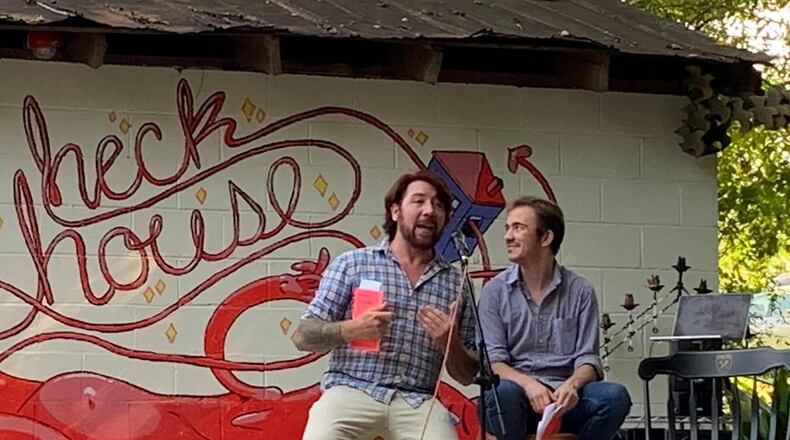 Topher Payne, left, and Charlie Cote, married since 2022, are mainstays in the Atlanta theater scene. (Courtesy of Topher Payne and Charlie Cote)