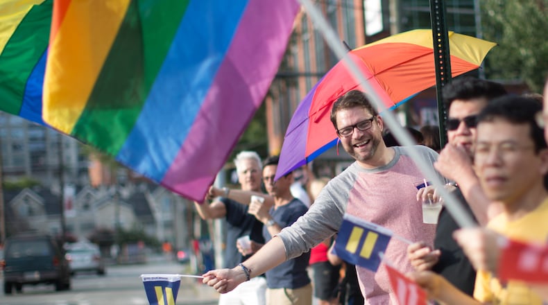 Gay rights supporters in Atlanta. Branden Camp/Special