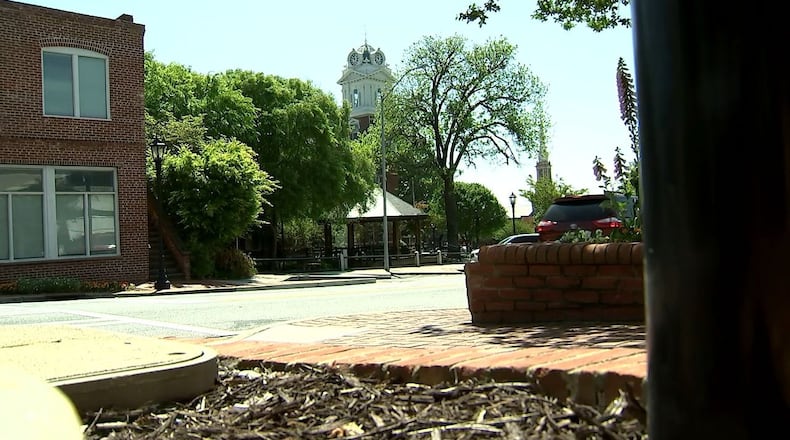 Soil will be collected June 19 from a corner of the Lawrenceville Square where Charles Hale was lynched in 1911. AJC FILE PHOTO