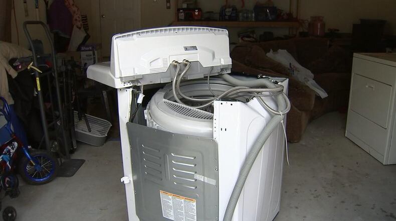 A washer exploded in a Cherokee County woman’s face. (Credit: Channel 2 Action News)