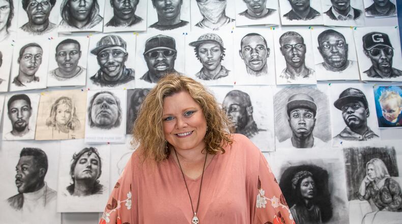 Kelly Lawson is the Georgia Bureau of Investigation's forensic artist Wednesday, July 21, 2021, and the go-to law-enforcement professional in the state when investigators need visual renderings of skulls found in the field or sketches, created with witness input, to identify criminals.  Her decade of experience and her mother’s experience in the field has produced impressive results.  (Jenni Girtman for The Atlanta Journal-Constitution)