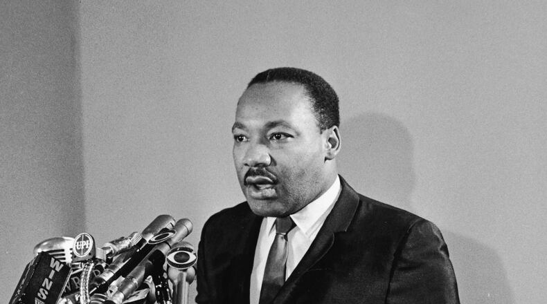 American Civil Rights leader Martin Luther King, Jr. (1929-1968) speaks at a press conference for Clergy & Laymen Concerned About Vietnam, held at the Belmont Plaza Hotel, New York City, January 12, 1968. He announced the Poor People's March On Washington at this event. (Photo by John Goodwin/Getty Images) American Civil Rights leader Martin Luther King, Jr. (1929-1968) speaks at a press conference for Clergy & Laymen Concerned About Vietnam, held at the Belmont Plaza Hotel, New York City, January 12, 1968. He announced the Poor People's March On Washington at this event. (Photo by John Goodwin/Getty Images)