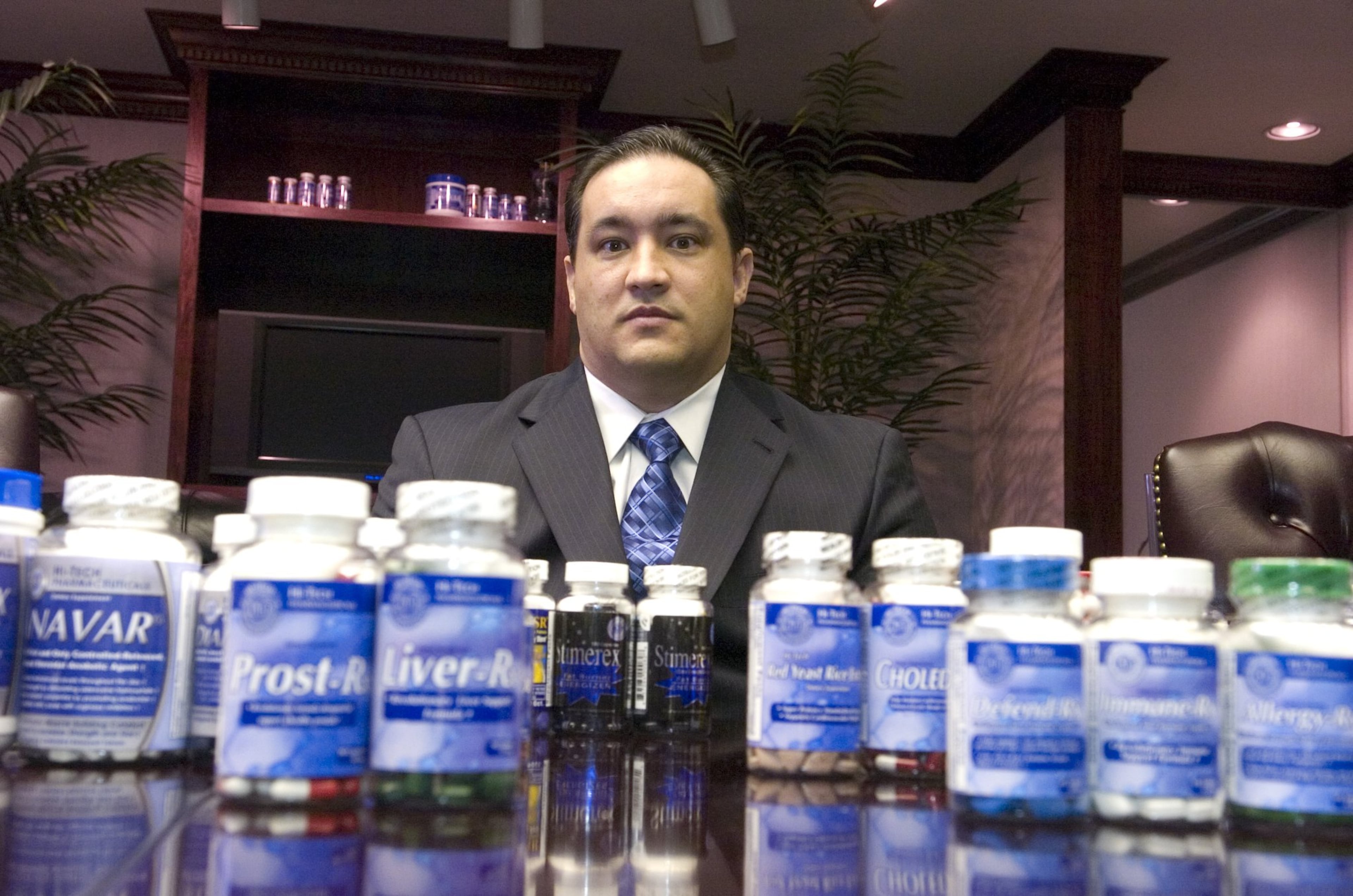In this file photo from 2007, Hi-Tech Pharmaceuticals president and CEO Jared Wheat is shown at the company’s headquarters in Norcross. (Erik S. Lesser for the AJC)