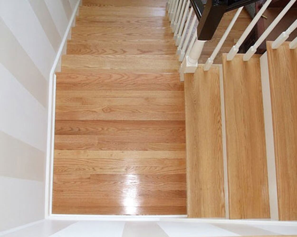 A stylish staircase adds flair to home