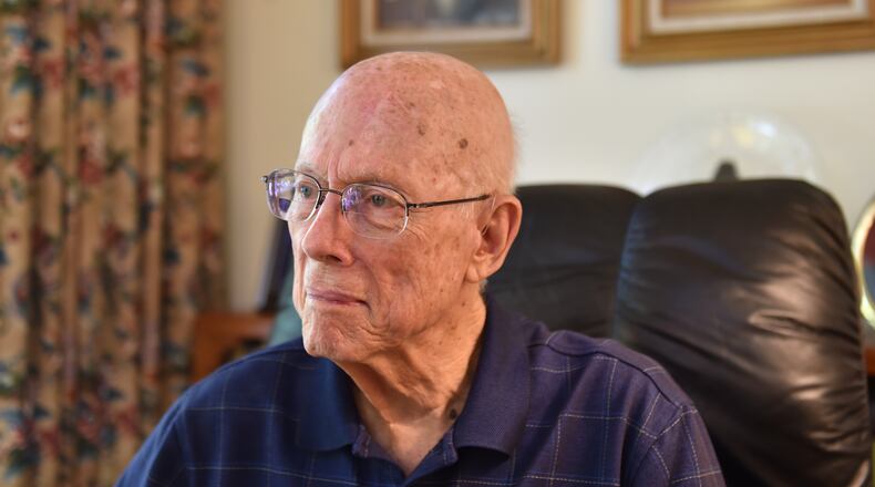 Bill Montgomery enlisted in the Marines during high school and left for boot camp two days after graduation. Montgomery took part in the Battle of Iwo Jima.
