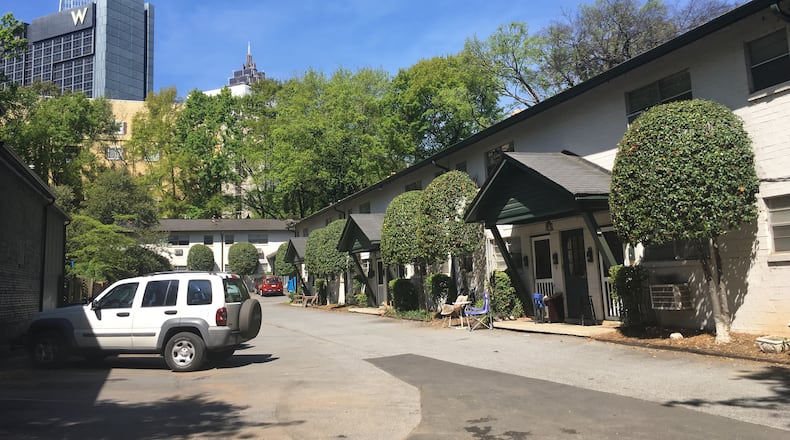 Architects are proposing to develop in the shadow of W Midtown, at 1200 14th Place NE. Photo taken in April 2018.