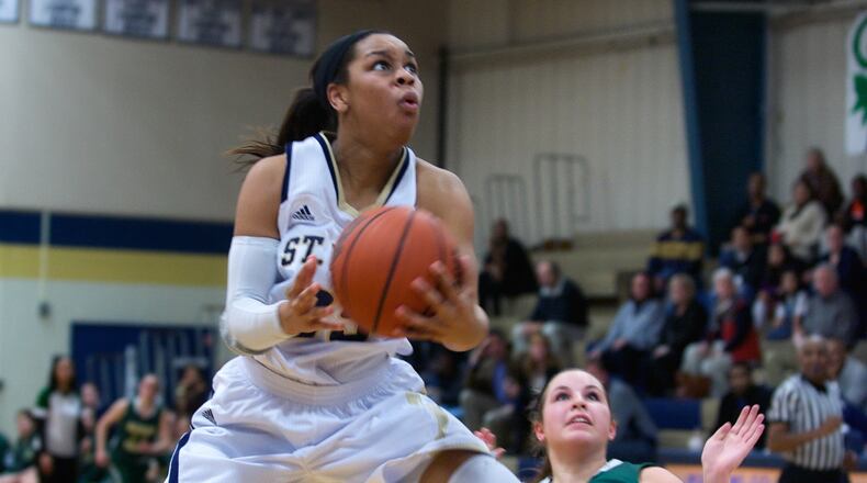 St. Pius junior Asia Durr scored 29 points in a win over Blessed Trinity. (Photo - Teresa Penley Sheppard)